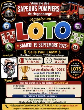 Grand loto des Sapeurs-Pompiers de Hagondange